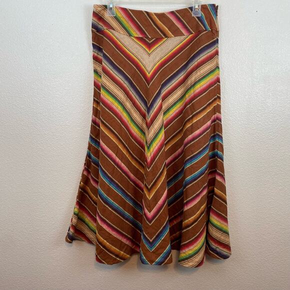 Lauren Ralph Lauren Serape 100% Linen Colorful Long Skirt - Picture 5 of 8